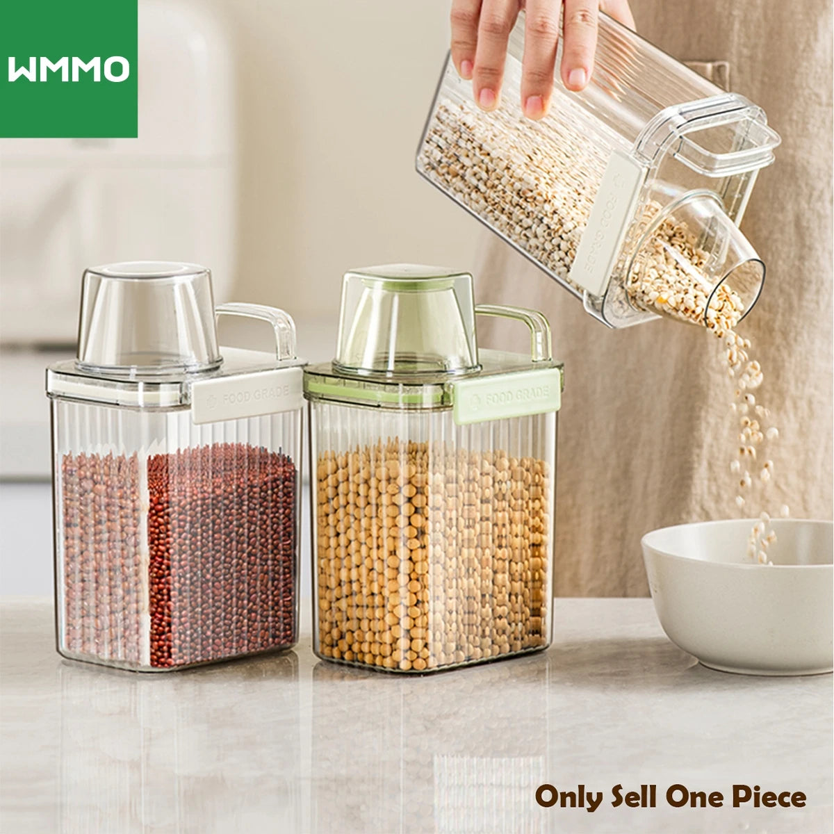 Cereal Containers Storage with Measuring Cup Cereal Dispenser Airtight