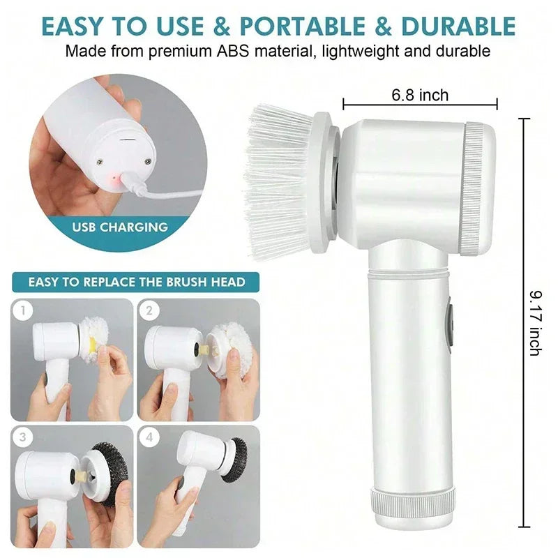 New Electric Spin Scrubber,Bathroom Cleaning Brush Power Scrubber with