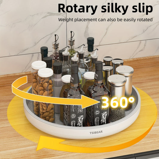 1pc 360° Rotating Kitchen Organizer - Multifunctional Storage for