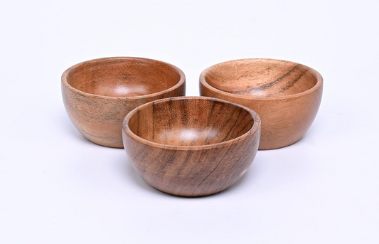 Handmade Wooden Bowl For Home, Kitchen, Restaurant(Pack Of 3) Size